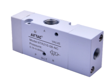AIRTAC CONTROL VALVE, 6TA05 SERIES, SINGLE SOLENOID 3 WAY 2 POSITION N.C. AIR PILOTED, M5M5, NONE
